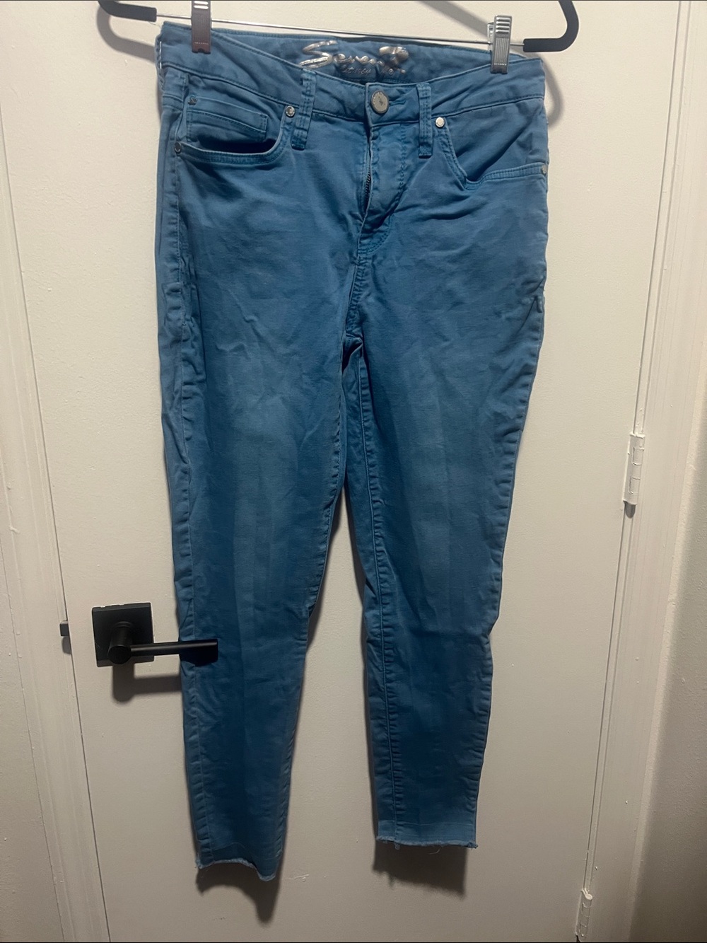 Seven7 Slim Ankle Jeans in Teal Blue